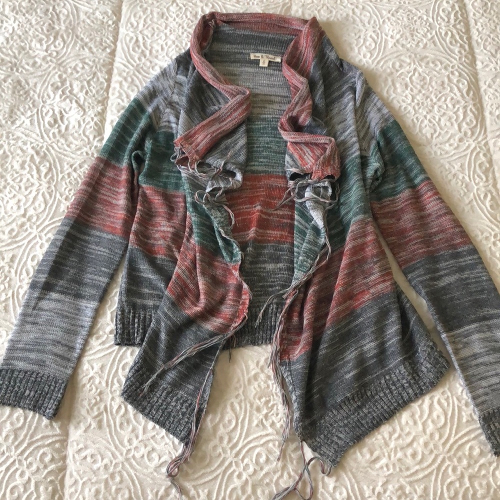 Hem & Thread. Multi colored cardigan